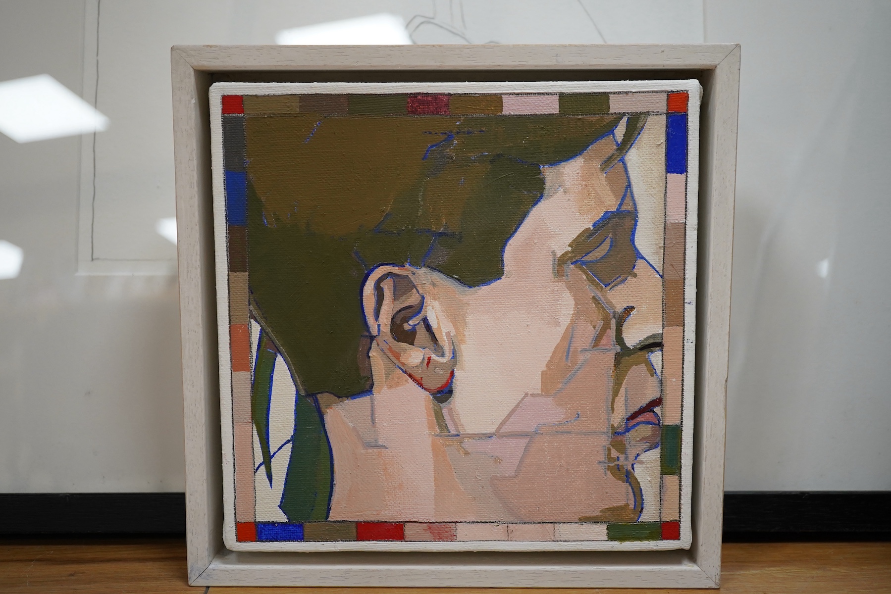 A collection of works by Piers Ottey (contemporary), to include: pencil figural studies and abstract oils, 39 x 32cm. Condition - mostly good